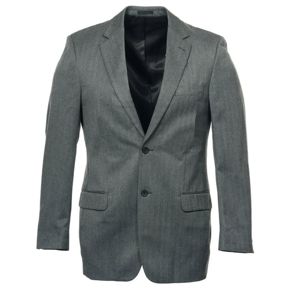 Andrew Fezza Mens Herringbone Blazer 2 Button Sport Coat Jacket (44 Long, Gray)