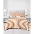 thumbnail image 2 of Quilt King Size Bedding Set, Thin Orange Striped Reversible Summer Quilt 3 Pieces, Farmhouse Modern Stripes Lightweight Bedspreads Coverlets with 2 Pillow Shams for All Seasons, 2 of 5