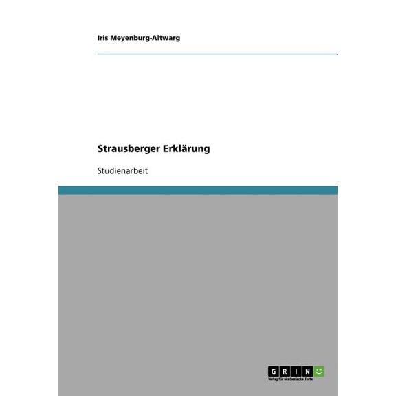 Strausberger Erklärung, (Paperback)