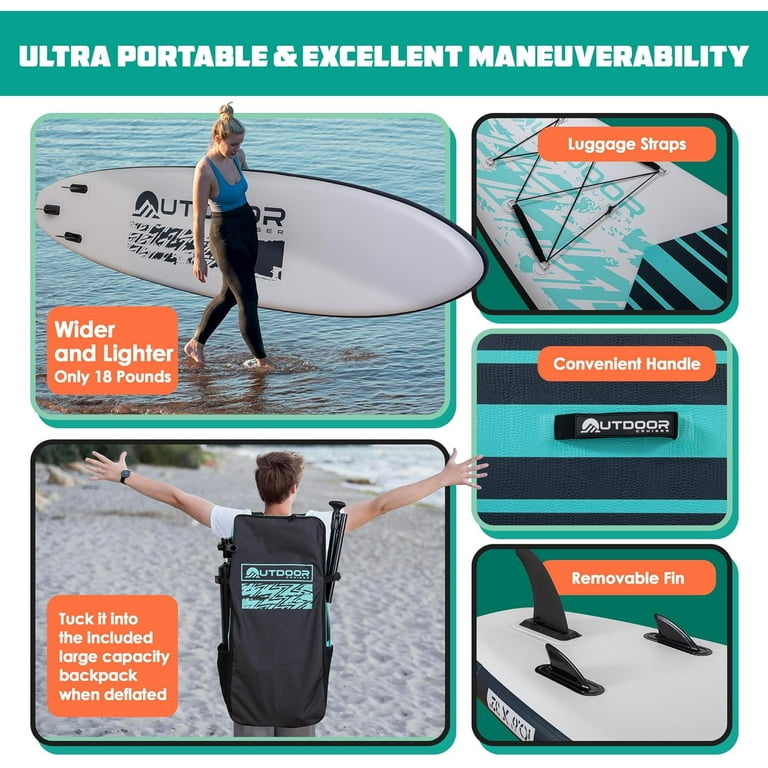 Outdoor Crusier Inflatable Stand Up Paddle Board, Ultra Portable