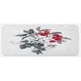 thumbnail image 1 of Rowan Kitchen Mat, Rural Nature Inspired Foliage Composition Wild Berry Plant with Leaves, Plush Decorative Kitchen Mat with Non Slip Backing, 47" X 19", Grey Ruby Black, by Ambesonne, 1 of 1