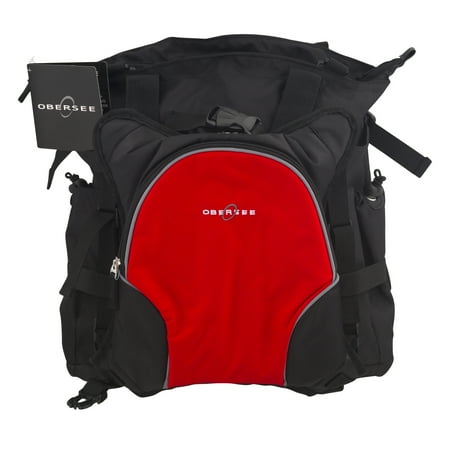 Obersee Innsbruck Diaper Bag Tote with Cooler, Black/Red