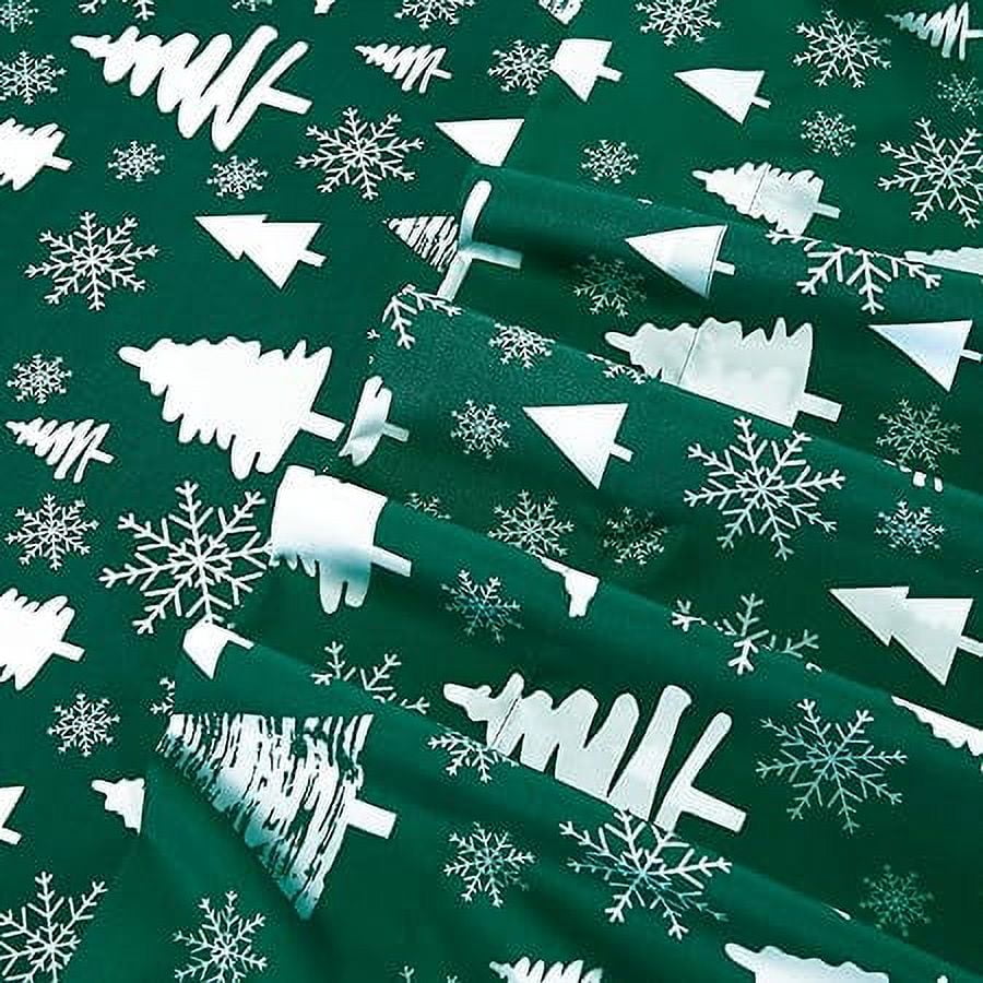 Holiday Pattern Microfiber- Wrinkle and Fade Resistant (6-Piece) Bedding Set, King, Hunter Green Christmas Tree