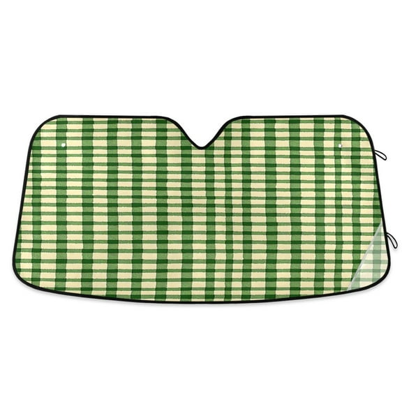 ALAZA Checkered Grid Pattern Windshield Sun Shade Car Foldable Sun Visor Block UV Rays Protector 55"x27.6"