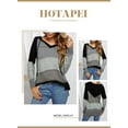 thumbnail image 3 of HOTAPEI Hooded Sweaters for Women Color Block Hoodie Crochet Hollow Out Sweater Long Sleeve Drawstring Hoodies Lightweight Hooded Sweater, 3 of 6