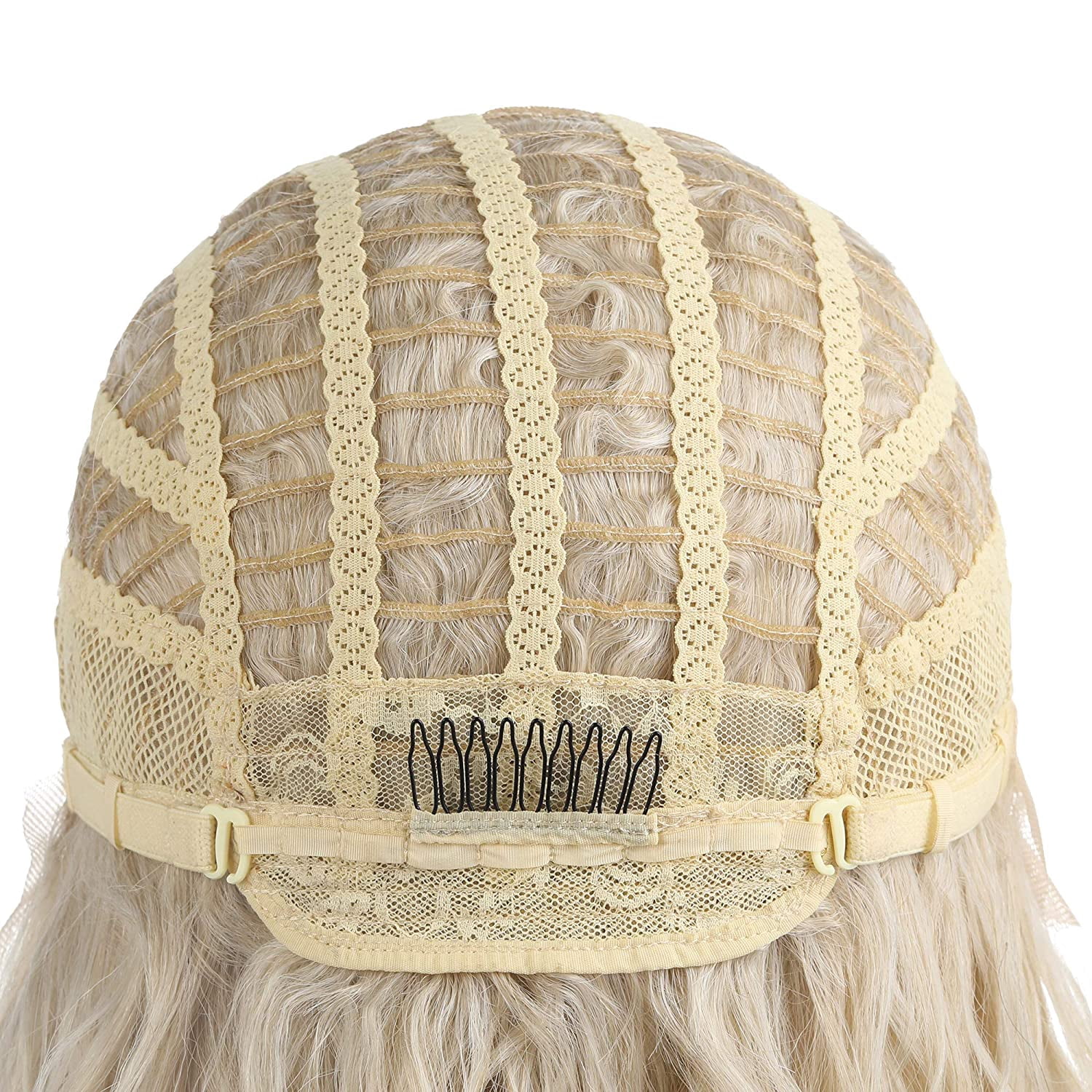 Shoulder Length Side Part Lace Front Short Wavy Hair Bob Wigs for Women (M6182 - Blonde Blended)