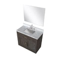 thumbnail image 5 of Abbey 36" W Brown Oak Vanity Carrara Marble Top, 34" Mirror and Faucet Set, 5 of 6