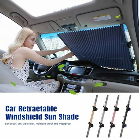 46cm Car Sunshade Retractable Adjustable Windshield Block Sun Shade Cover Front/Rear Window Foil Curtain for Various Car Models