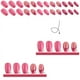 thumbnail image 4 of Uñas postizas cuadradas medianas con punta francesa y acrílico rosa brillante, 4 of 5