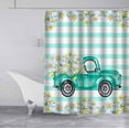 thumbnail image 3 of Green Farm Truck Shower Curtain, Blooming White Daisy Flower Bouquet Country Vintage Car Pickup Stripes Rustic Farmhouse Bathroom Decor, Waterproof White Fabric Shower Curtain, 72 X 72 Inch, 3 of 5