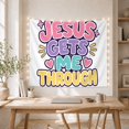 thumbnail image 5 of Jesus Gets Me Through Text With Hearts, Inspirational Retro Style for Faith Decor Fans, Christian Wall Art, Easter Gift Tapestry Wall Hanging for Bedroom and Dorm, 5 of 7