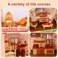 thumbnail image 5 of EagleStone 8-Room Dollhouse Castle with Elevator, 2 Dolls, 388 PCS Furniture & Play Mat, DIY Doll House for Girls Ages 3+, 28" Pink, 5 of 8