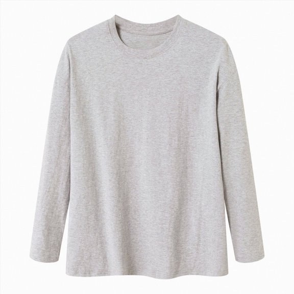 ZIXKCGDSE Mens Shirt Casual Long Sleeves Crew Neck Pullover Tops Versatile Everyday Wear Size S