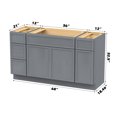 thumbnail image 4 of Vanity Art 60" Freestanding Bathroom Vanity Cabinet without Top in Smoky Gray, 4 of 6