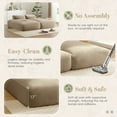 thumbnail image 5 of 90" Oversized Double Chaise Lounge Indoor, Fluffy Modern Sleeper Loveseat Chair, Sectional Deep Seat Sofa Bed for Living Room, No Assembly Required, Khaki, 5 of 9