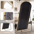 thumbnail image 3 of GRAHMCY 71" x 30.2" Arched Large Full Length Mirror Wall Mounted Floor Mirror with Stand, Gold, 3 of 6