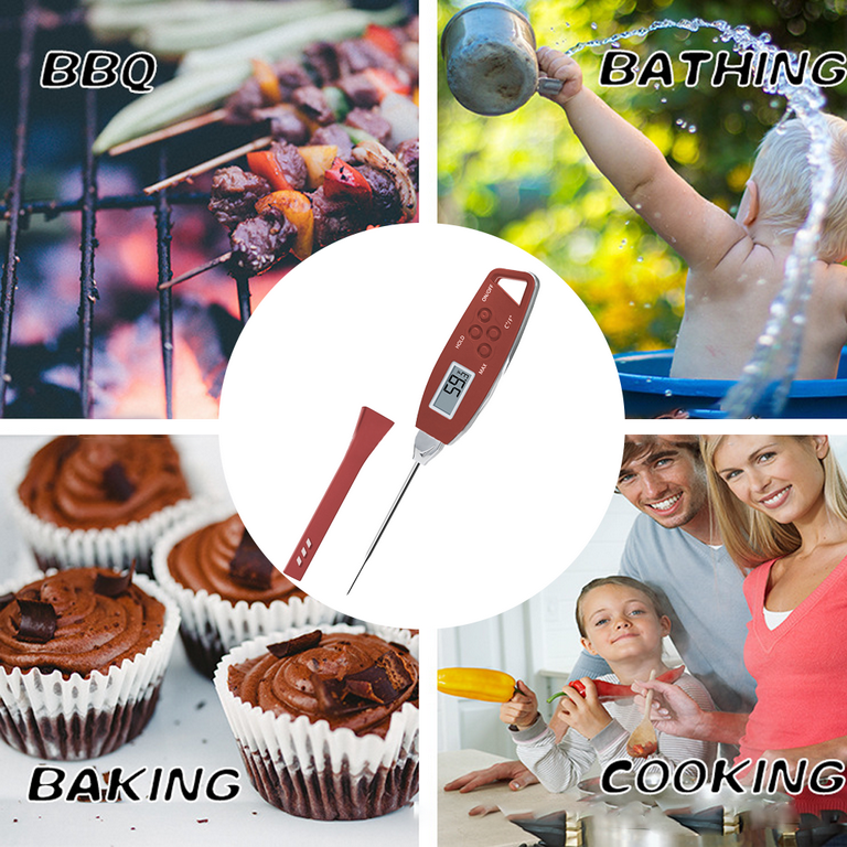 Digital Food Meat Candy Thermometer - FT200 Instant Read Probe Thermometer  Backlit Auto Off Waterproof