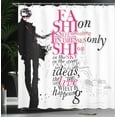 thumbnail image 4 of Ambesonne Eiffel Tower Shower Curtain, Paris Girl Words, 69"Wx70"L, Black Pink, 4 of 5