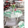 thumbnail image 5 of Outdoor Tablecloth with Umbrella Hole for Patio/Picnic/Party/Camping, Turquoise Floral Waterproof Table Cloth Round Cover Washable, Modern Abstract Art Flowers Aesthetic (Dia 54"), 5 of 9