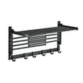 thumbnail image 6 of DENEST Wall Mounted Towel Rack Laundry Room Bathroom Cloth Towel Shelf with Hooks 20kg, 6 of 21