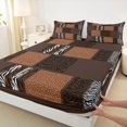 thumbnail image 3 of Castle Fairy Teens Zebra Print 3pcs Twin Sheet Sets,Geometric Plaid Twin Fitted Sheet,Lattice Patchwork Breathable Flat Sheet,Microfiber Bedroom Decor, 3 of 7