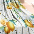 thumbnail image 3 of Yellow Lemon Flowers White Pattern Blanket,Comfortable Soft Flannel Throw Blanket,All Season,Warm Lightweight Blankets for Sofa Bed Couch Living Room Chair,30"x40", 3 of 4