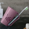 thumbnail image 4 of Antqov Cups Large Capacity Bathroom Tumbler Cup Plastic Colorful Toothbrush Holder Unbreakable Cup with Handle for Home Travel Office Supplies, 4 of 6