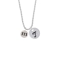 thumbnail image 2 of Delight Jewelry Silvertone Disc 1/2'' Initial - m - Silvertone Script Initial Disc - F - Charm Necklace, 20"+3", 2 of 4