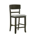 thumbnail image 5 of 5Pc Counter Height Dining Set Round Table Lazy Susan Brown/Gray Upholstered Chairs Wooden Furniture, 5 of 7