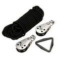 thumbnail image 4 of Kayak Anchor Trolley Kit System con poleas Cuerda Cleat 30 pies de cuerda Pad Eyes de material acero inoxidable, 4 of 9