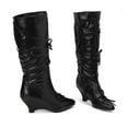 thumbnail image 7 of UngA Mid Calf Boots for Women Cowboy Boots Embroidered Cowgirl Boots Western Mid-Calf Knee-High Boots with Heel Black,39, 7 of 7