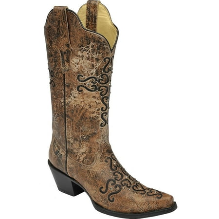 Corral Boots - CORRAL Women's Distressed Bronze Crystal Embroidered ...