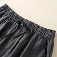 thumbnail image 4 of VERUGU Capri Pants for Women Elastic Waist Wide-Leg Capris Loose Casual Cotton Linen Solid Cropped Pants Gray XXL, 4 of 6
