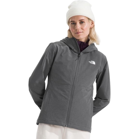 The North Face Women's Shelbe Raschel Fleece Hooded Jacket Wind & Water Resistant, Fleece Lining, Smoked Pearl Heather, Large