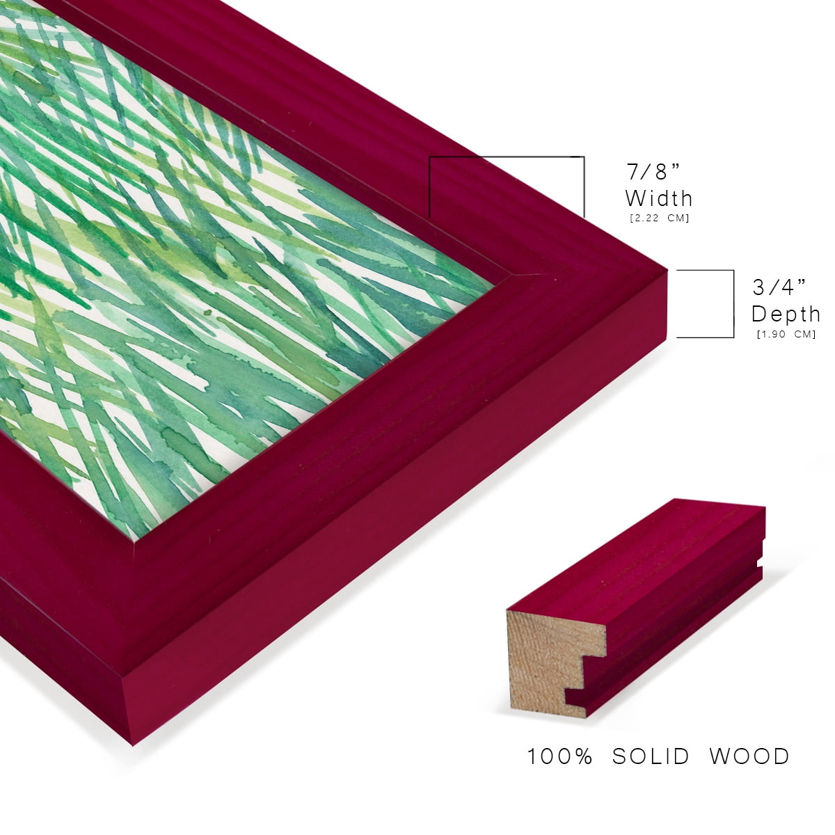 Just Grass I - Framed Print w/glass - Cherry Red