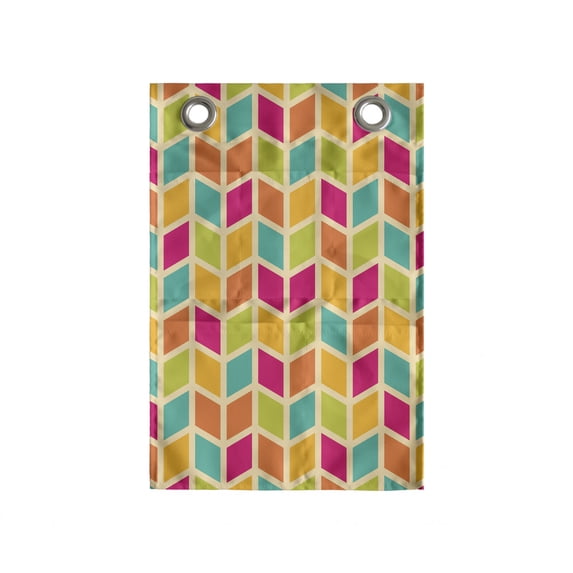 Chevron Hanging Pocket Organizer, Energetic Colorful Geometry Chevron Stripes Pattern Hipster Fashion Design Art, Printed Polyester Storage Bag with Pockets, 14" x 20", Multicolor