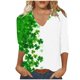 thumbnail image 3 of TaTaai Women's Irish Festival Top V-Neck 3/4 Sleeve Loose Fit T-Shirt St. Patrick's Day Print Casual Spring Holiday Celebration Blouse Gift, 3 of 5