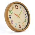 thumbnail image 2 of Reloj de pared para niños, reloj de pared para niños de 12 pulgadas/30 cm con movimiento silencioso y números coloridos, sin tic-tac ER, 2 of 4