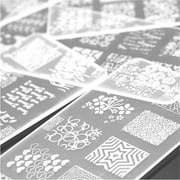 Nail Art Stamp Stencil Stamping Template Plate Set Tool Stamper Design Kit I4WA