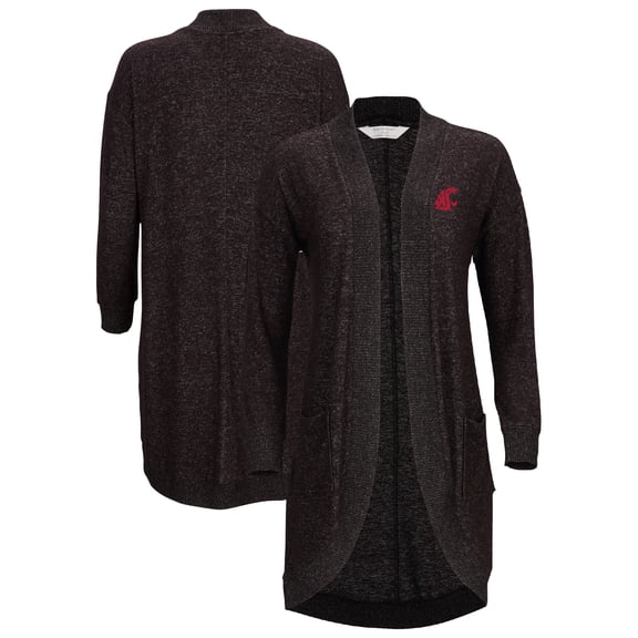 Women's Black Washington State Cougars Oversized Cuddle Tri-Blend Cardigan