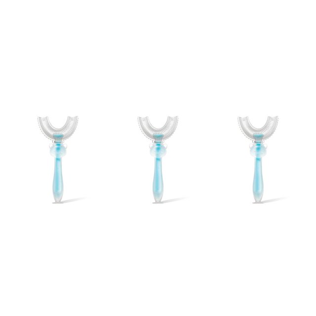 Bewildely Cepillo de dientes de silicona para bebés en forma de U de doble cara para niños mordedores de dientes manijas limpieza de mano Type1 NO1
