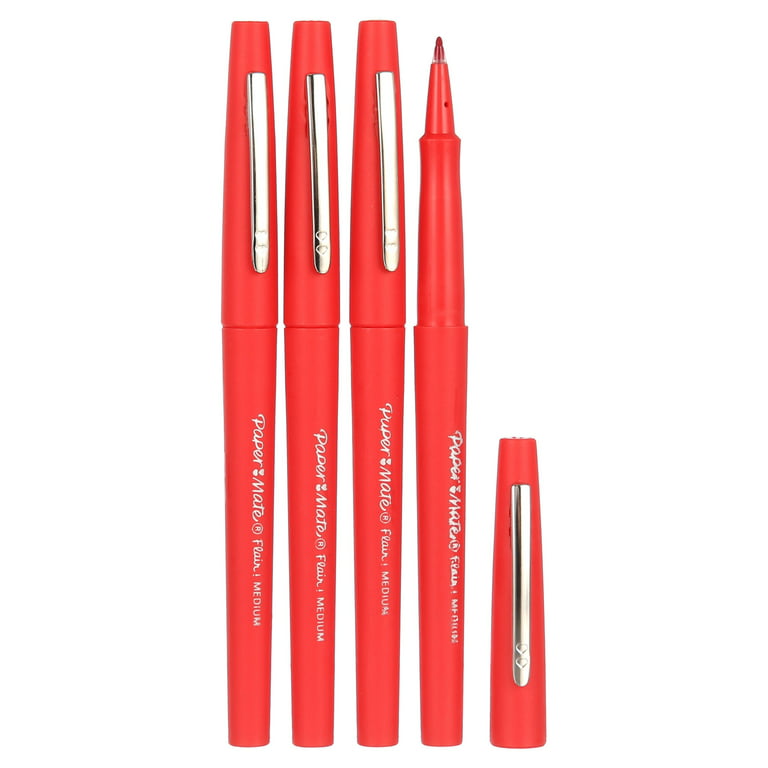 Paper Mate Flair Felt Pen, Medium Point, Red Ink, Dozen (8420152