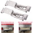 2 PCS Rectangular Car License Plate Spring Loaded Stainless Steel