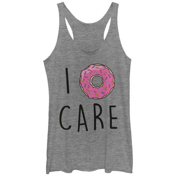 Women's CHIN UP I Donut Care Racerback Tank Top Gray Heather Medium