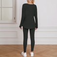 thumbnail image 4 of sususu 2 Piece Lounge Set Women,Fall Sets Women's Knit Trousers Suit V Neck Long Sleeve Loose Fit Comfortable Daily Wear Outfit For Autumn Winter Season - Black, 4 of 6