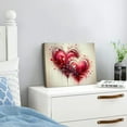 thumbnail image 3 of YILUYINQING Hearts Paint Splatters Wall Decor for Bathroom Valentine's Day Canvas Print Wall Decorations Ready to Hang Room Home Art Decor 20x16in, 3 of 6