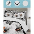 thumbnail image 4 of Black White Spring Floral King Size Down Alternative Comforter, Lightweight Comforter Quilt Bedding Set with Pillow Shams Summer Botanical Modern All Seasons Bed Comforter Duvet Insert 96"x106", 4 of 7