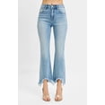 thumbnail image 3 of I AM A FASHION JUNKY RISEN Full Size High Rise Crop Bootcut Fray Hem Jeans Plus Size (LIGHT, 1XL), 3 of 5