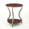 thumbnail image 1 of Miles Merlot Cherry Finish Wood and Metal Round End Table, 1 of 8