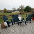 thumbnail image 2 of Highwood 4-pc Modern Adirondack Conversation Set with 2 Modern Adirondack Chairs, 1 Double-wide Modern Adirondack Chair and 1 Modern Conversation Table - Outdoor, Eco-friendly, Synthetic Wood, 2 of 8